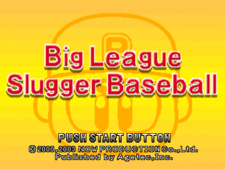 Big League Slugger Baseball title screen for Playstation